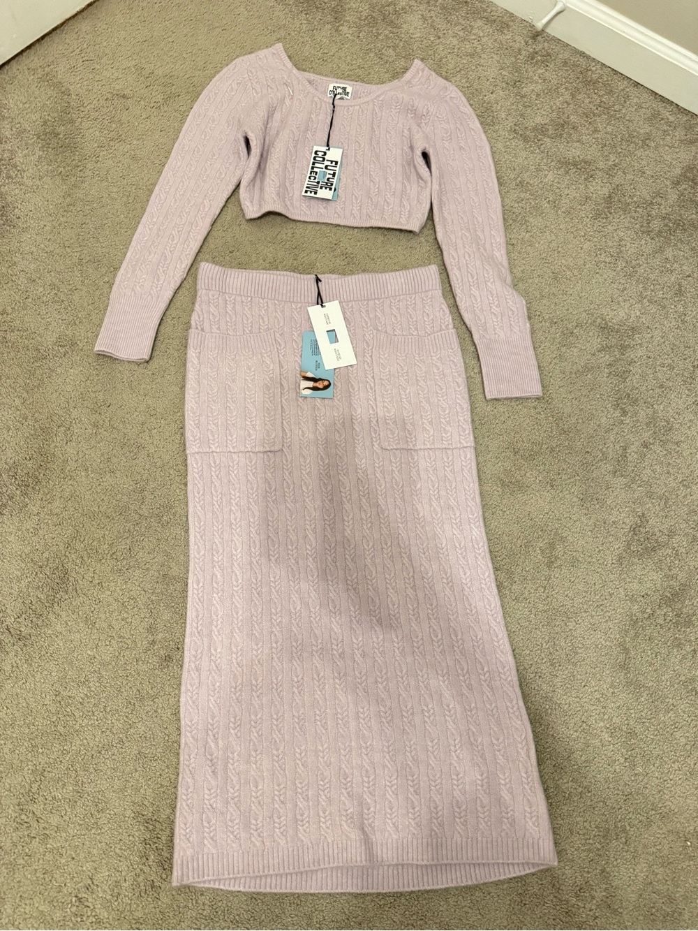 Future Collective cable-knit lounge set size M